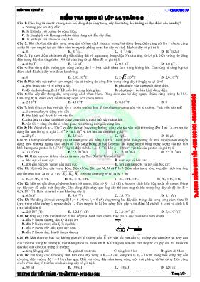 Đề kiểm tra định kì tháng 2 Vật lí lớp 11 - Đinh Hoàng Minh Tân